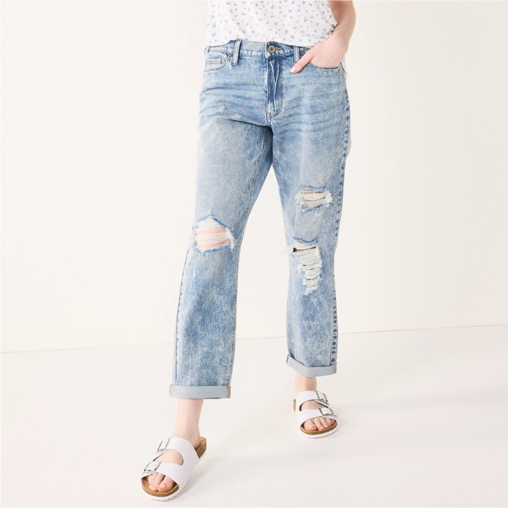 🎃 Juniors' Kohls SO Low-Rise Boyfriend Jeans Sz 15/32